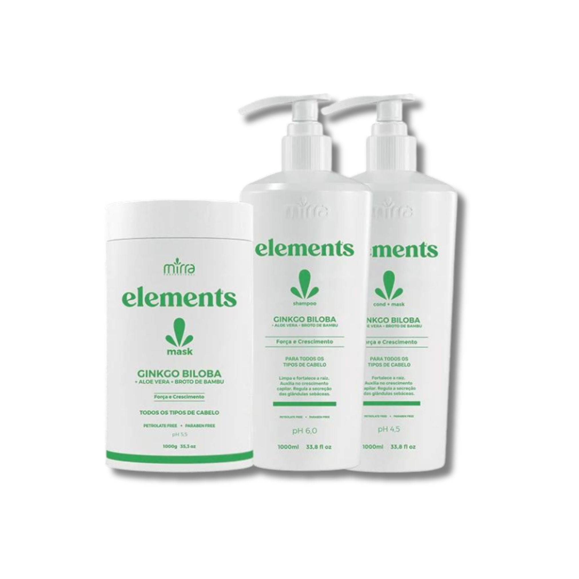 Kit Elements Fortalecimento Crescimento Ginkgo Biloba  - 1Kg - MIRRA